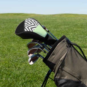 Gray Zigzag, grau Zickzack, Zigzag Muster, Minze Golf Headcover