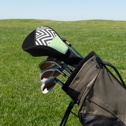 Gray Zigzag, grau Zickzack, Zigzag Muster, Minze Golf Headcover (In SItu)