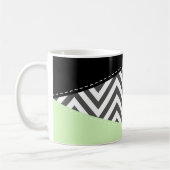 Gray Zigzag, grau Zickzack, Zigzag Muster, Minze Kaffeetasse (Links)