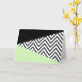Gray Zigzag, grau Zickzack, Zigzag Muster, Minze Karte (Gelbe Blume)
