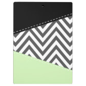 Gray Zigzag, grau Zickzack, Zigzag Muster, Minze Klemmbrett (Rückseite)