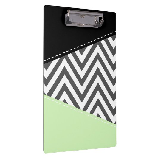 Gray Zigzag, grau Zickzack, Zigzag Muster, Minze Klemmbrett (Rechts)