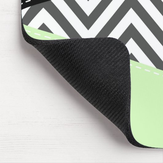 Gray Zigzag, grau Zickzack, Zigzag Muster, Minze Mousepad (Ecke)