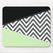 Gray Zigzag, grau Zickzack, Zigzag Muster, Minze Mousepad (Vorne)