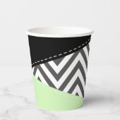 Gray Zigzag, grau Zickzack, Zigzag Muster, Minze Pappbecher (Vorderseite)