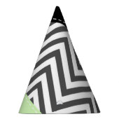Gray Zigzag, grau Zickzack, Zigzag Muster, Minze Partyhütchen (Rechts)