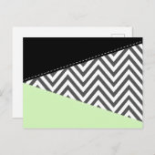 Gray Zigzag, grau Zickzack, Zigzag Muster, Minze Postkarte (Vorne/Hinten)
