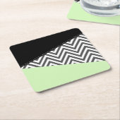 Gray Zigzag, grau Zickzack, Zigzag Muster, Minze Rechteckiger Pappuntersetzer (angewinkelt)