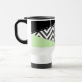 Gray Zigzag, grau Zickzack, Zigzag Muster, Minze Reisebecher (Links)