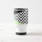 Gray Zigzag, grau Zickzack, Zigzag Muster, Minze Reisebecher (Mittel)