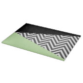 Gray Zigzag, grau Zickzack, Zigzag Muster, Minze Schneidebrett (Ecke)