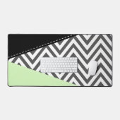 Gray Zigzag, grau Zickzack, Zigzag Muster, Minze Schreibtischunterlage (Tastatur & Maus)