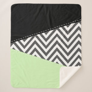 Gray Zigzag, grau Zickzack, Zigzag Muster, Minze Sherpadecke