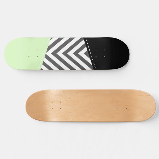 Gray Zigzag, grau Zickzack, Zigzag Muster, Minze Skateboard (Horizontal)