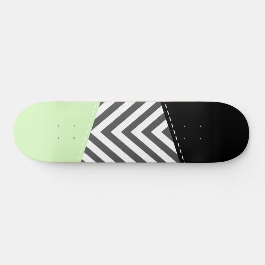 Gray Zigzag, grau Zickzack, Zigzag Muster, Minze Skateboard (Horizontal)