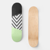 Gray Zigzag, grau Zickzack, Zigzag Muster, Minze Skateboard (Vorderseite)
