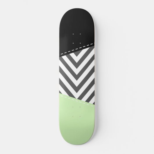 Gray Zigzag, grau Zickzack, Zigzag Muster, Minze Skateboard (Vorderseite)