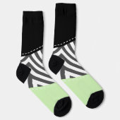Gray Zigzag, grau Zickzack, Zigzag Muster, Minze Socken (Rechts)
