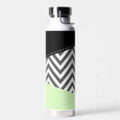 Gray Zigzag, grau Zickzack, Zigzag Muster, Minze Trinkflasche (Links)