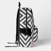 Gray Zigzag, Gray Chevron, Zigzag Pattern, Pink Bedruckter Rucksack (Links)