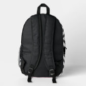 Gray Zigzag, Gray Chevron, Zigzag Pattern, Pink Bedruckter Rucksack (Rückseite)