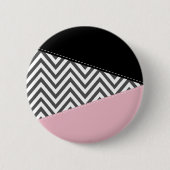 Gray Zigzag, Gray Chevron, Zigzag Pattern, Pink Button (Vorderseite)