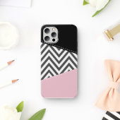 Gray Zigzag, Gray Chevron, Zigzag Pattern, Pink Case-Mate iPhone Hülle