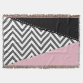 Gray Zigzag, Gray Chevron, Zigzag Pattern, Pink Decke (Vorderseite)