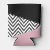 Gray Zigzag, Gray Chevron, Zigzag Pattern, Pink Dosenkühler (Vorderseite)