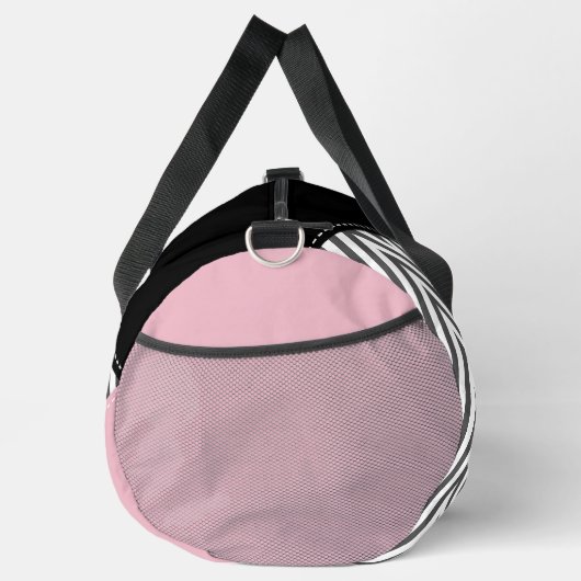Gray Zigzag, Gray Chevron, Zigzag Pattern, Pink Duffle Bag (Rechts)