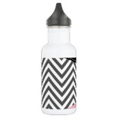 Gray Zigzag, Gray Chevron, Zigzag Pattern, Pink Edelstahlflasche (Links)