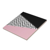 Gray Zigzag, Gray Chevron, Zigzag Pattern, Pink Fliese (Seite)