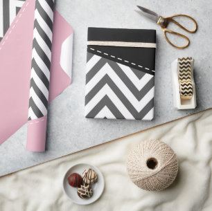 Gray Zigzag, Gray Chevron, Zigzag Pattern, Pink Geschenkpapier