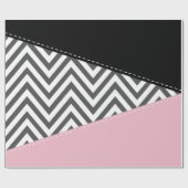 Gray Zigzag, Gray Chevron, Zigzag Pattern, Pink Geschenkpapier (Flach)