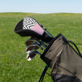 Gray Zigzag, Gray Chevron, Zigzag Pattern, Pink Golf Headcover (In SItu)