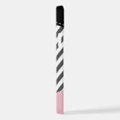 Gray Zigzag, Gray Chevron, Zigzag Pattern, Pink iPhone Hülle (Rechte Seite)