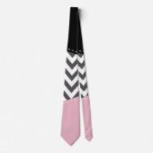 Gray Zigzag, Gray Chevron, Zigzag Pattern, Pink Krawatte (Vorderseite)