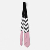 Gray Zigzag, Gray Chevron, Zigzag Pattern, Pink Krawatte (Rückseite)