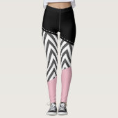Gray Zigzag, Gray Chevron, Zigzag Pattern, Pink Leggings (Vorderseite)