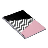 Gray Zigzag, Gray Chevron, Zigzag Pattern, Pink Notizblock (Rechte Seite)