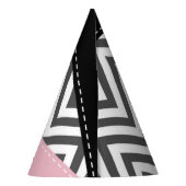 Gray Zigzag, Gray Chevron, Zigzag Pattern, Pink Partyhütchen (Rückseite)