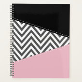 Gray Zigzag, Gray Chevron, Zigzag Pattern, Pink Planer (Vorderseite)