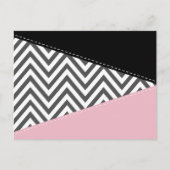 Gray Zigzag, Gray Chevron, Zigzag Pattern, Pink Postkarte (Vorderseite)