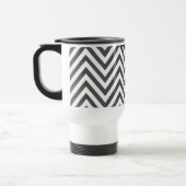 Gray Zigzag, Gray Chevron, Zigzag Pattern, Pink Reisebecher (Links)