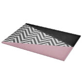 Gray Zigzag, Gray Chevron, Zigzag Pattern, Pink Schneidebrett (Ecke)