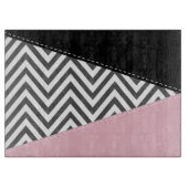 Gray Zigzag, Gray Chevron, Zigzag Pattern, Pink Schneidebrett (Vorderseite)