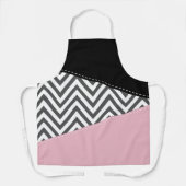 Gray Zigzag, Gray Chevron, Zigzag Pattern, Pink Schürze (Vorderseite)