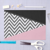 Gray Zigzag, Gray Chevron, Zigzag Pattern, Pink Seidenpapier (Handwerk)