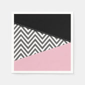Gray Zigzag, Gray Chevron, Zigzag Pattern, Pink Serviette (Vorderseite)