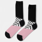 Gray Zigzag, Gray Chevron, Zigzag Pattern, Pink Socken (Linkes Detail)